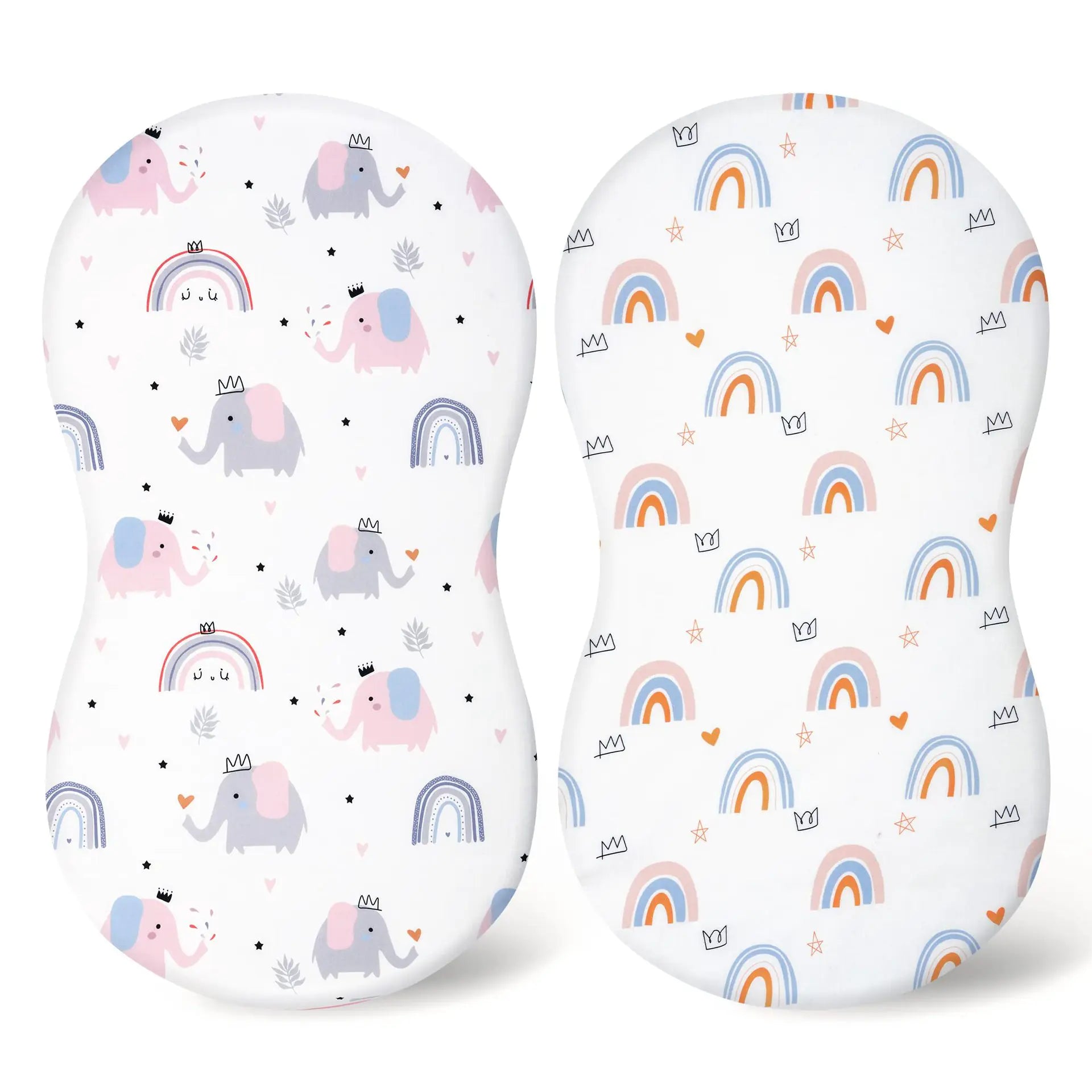 Sábana ajustable elástica estampada para cuna y cambiador de bebé