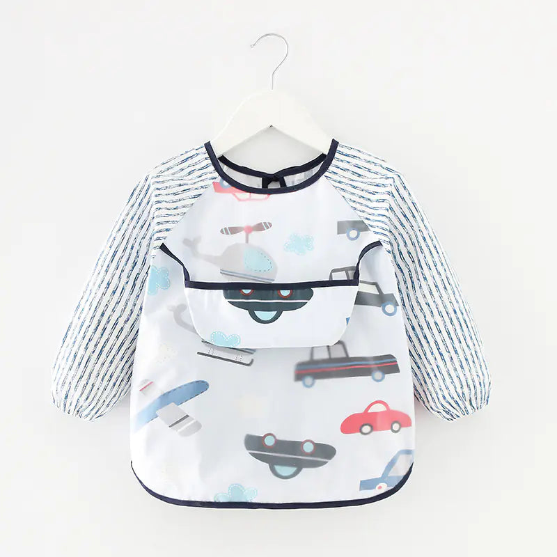 Delantal infantil impermeable de manga larga para comer