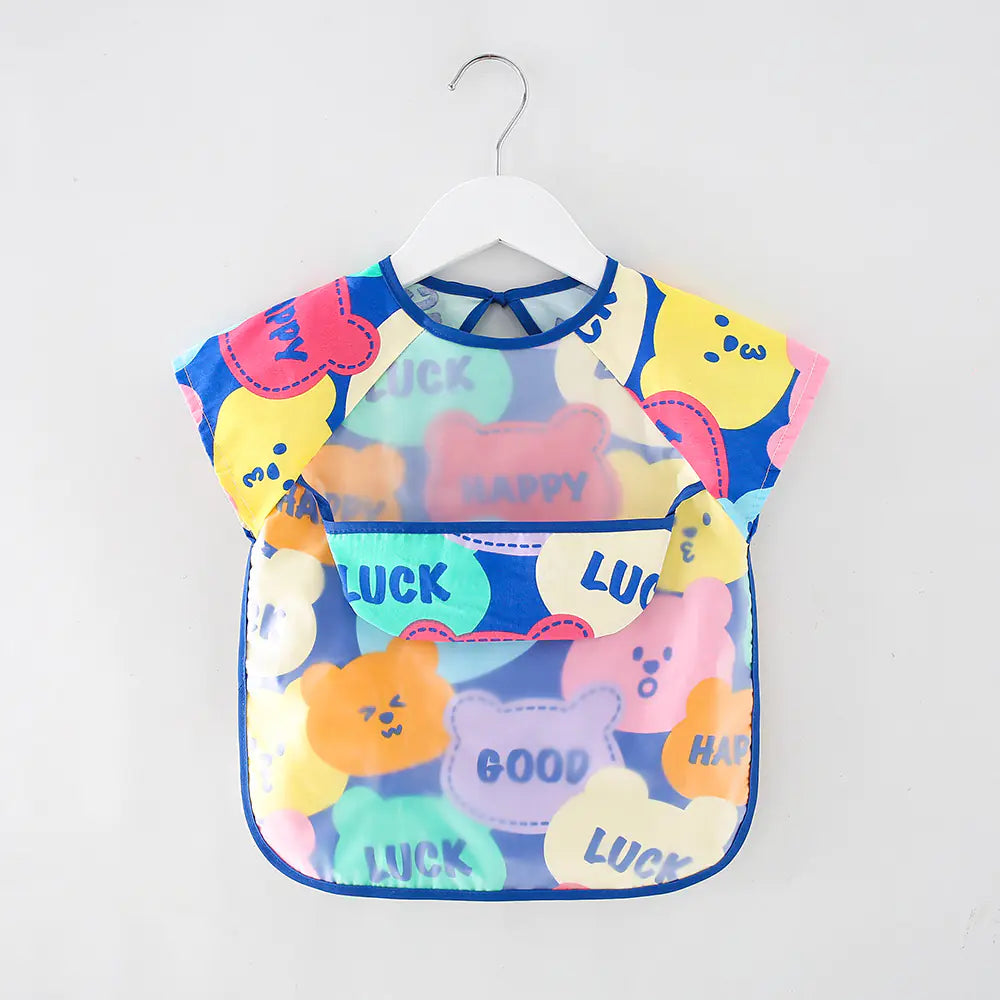 Delantal infantil impermeable de manga larga para comer