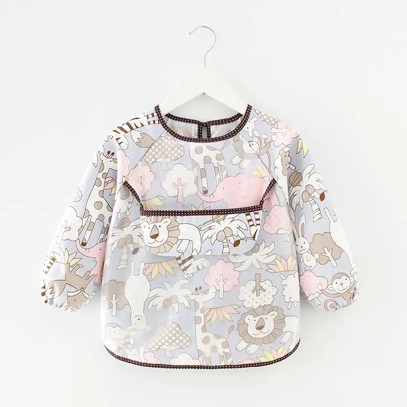 Delantal infantil impermeable de manga larga para comer