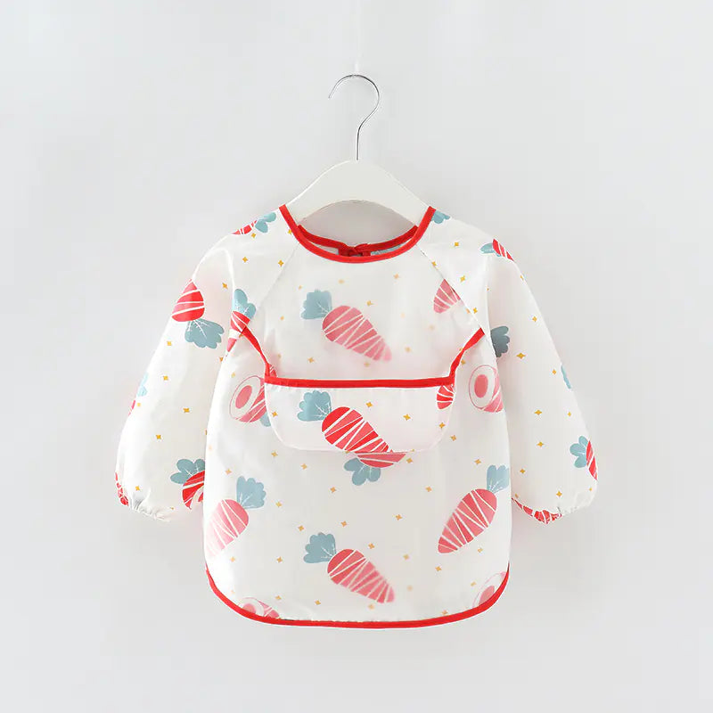 Delantal infantil impermeable de manga larga para comer