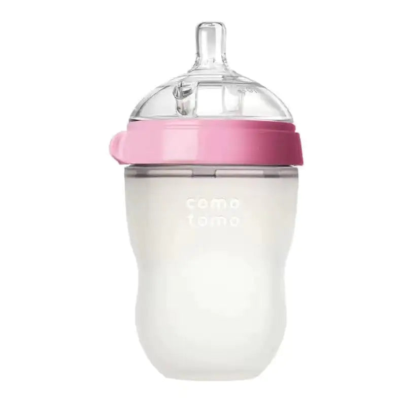 Biberón de silicona para el destete y para combatir los gases.