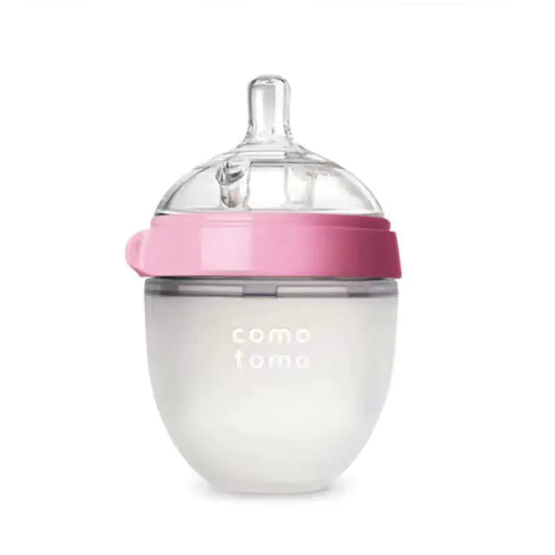 Biberón de silicona para el destete y para combatir los gases.