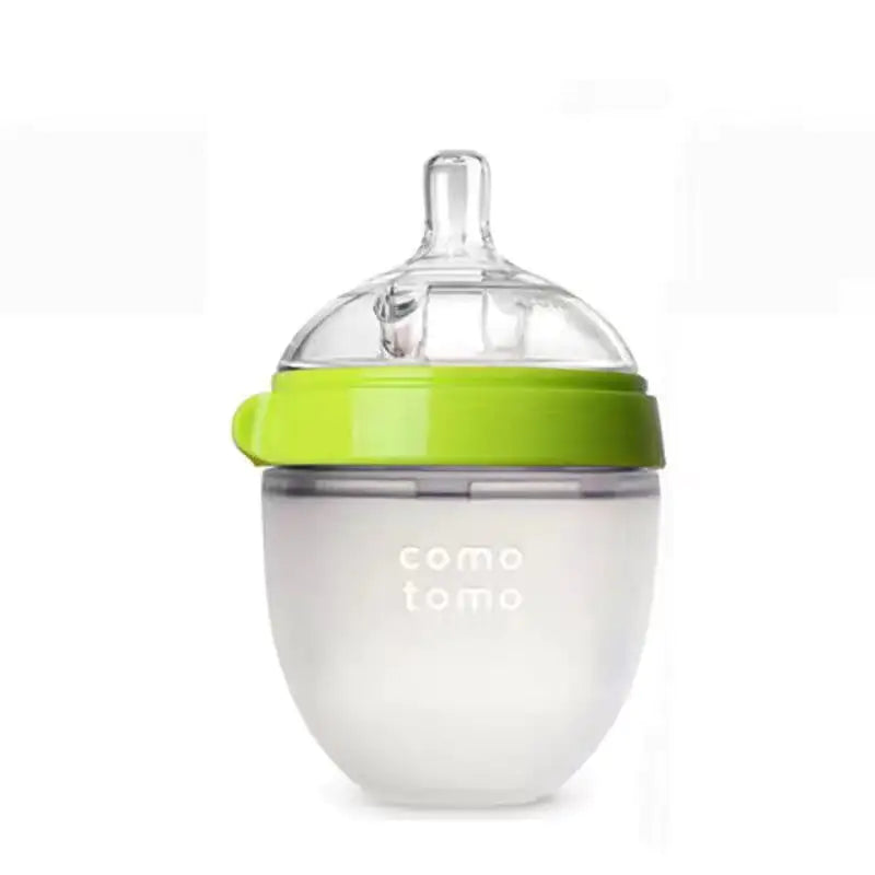 Biberón de silicona para el destete y para combatir los gases.