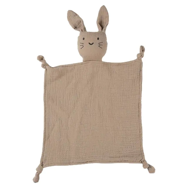 Manta de algodón suave con muñeco de conejo