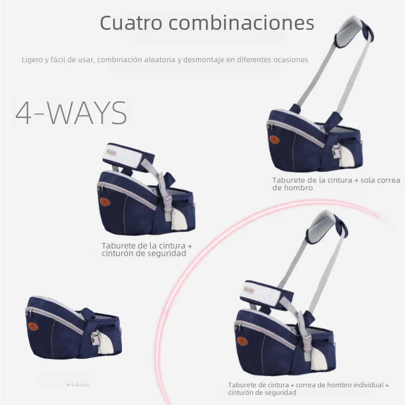 Portabebés multifuncional con asiento de cadera