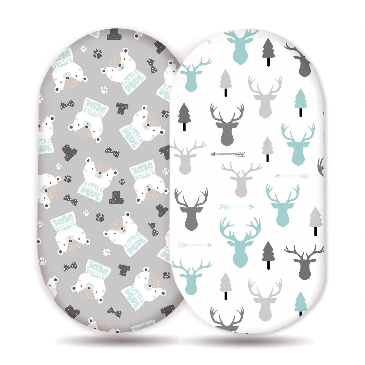 Sábana ajustable elástica estampada para cuna y cambiador de bebé