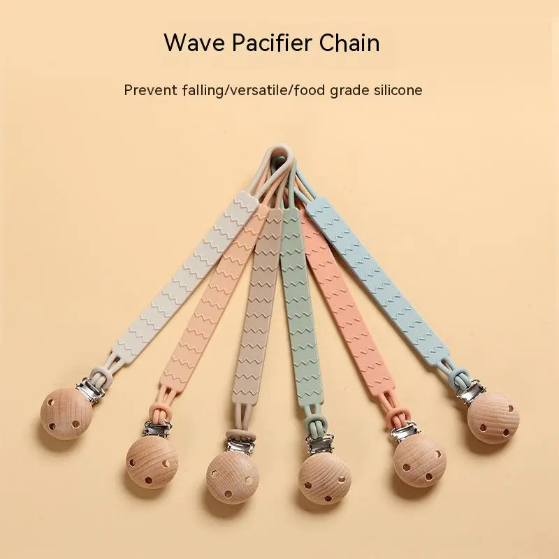 Mordedor y cuelga chupete de silicona para bebés