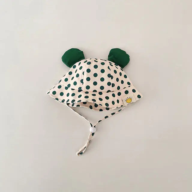 Gorro de bebé con estampado de lunares de dibujos animados, ideal para el verano