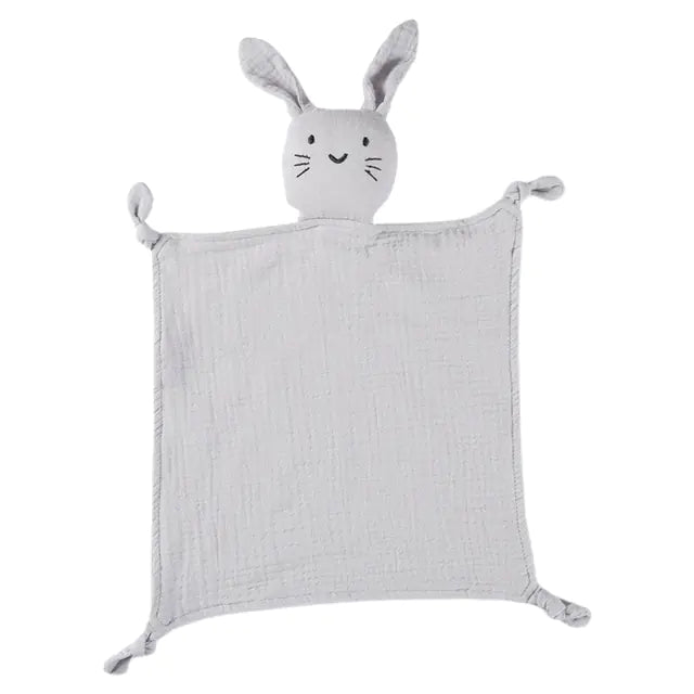 Manta de algodón suave con muñeco de conejo