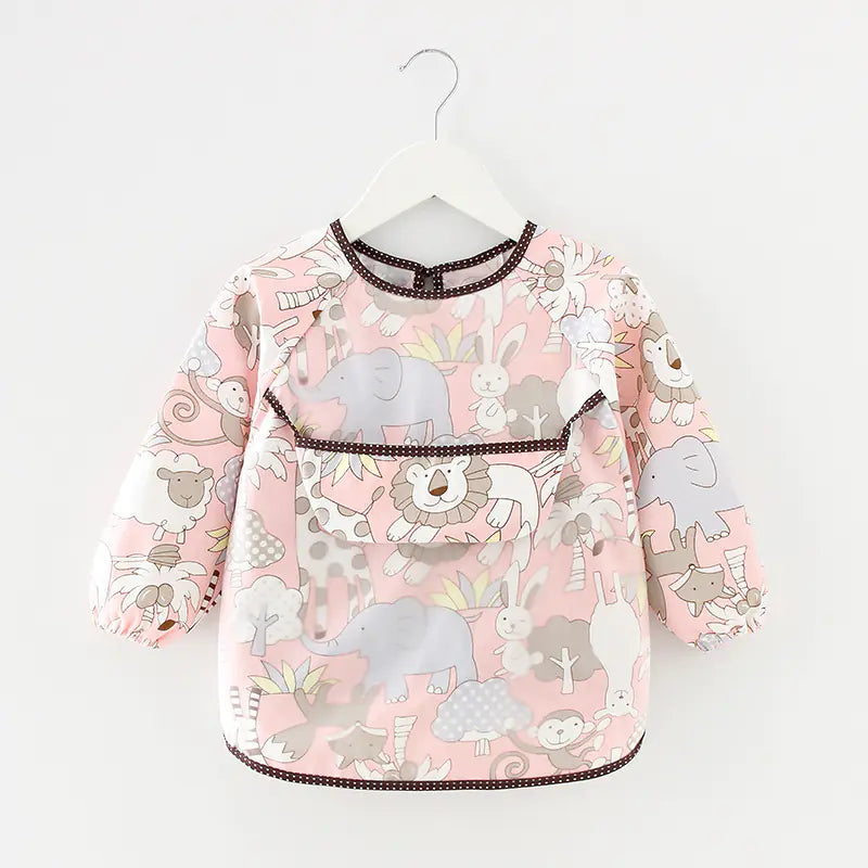 Delantal infantil impermeable de manga larga para comer