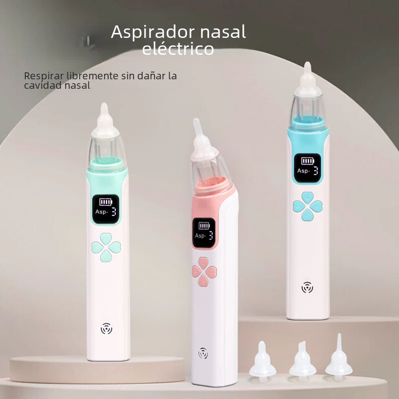 Aspirador nasal eléctrico para bebés con punta de silicona suave