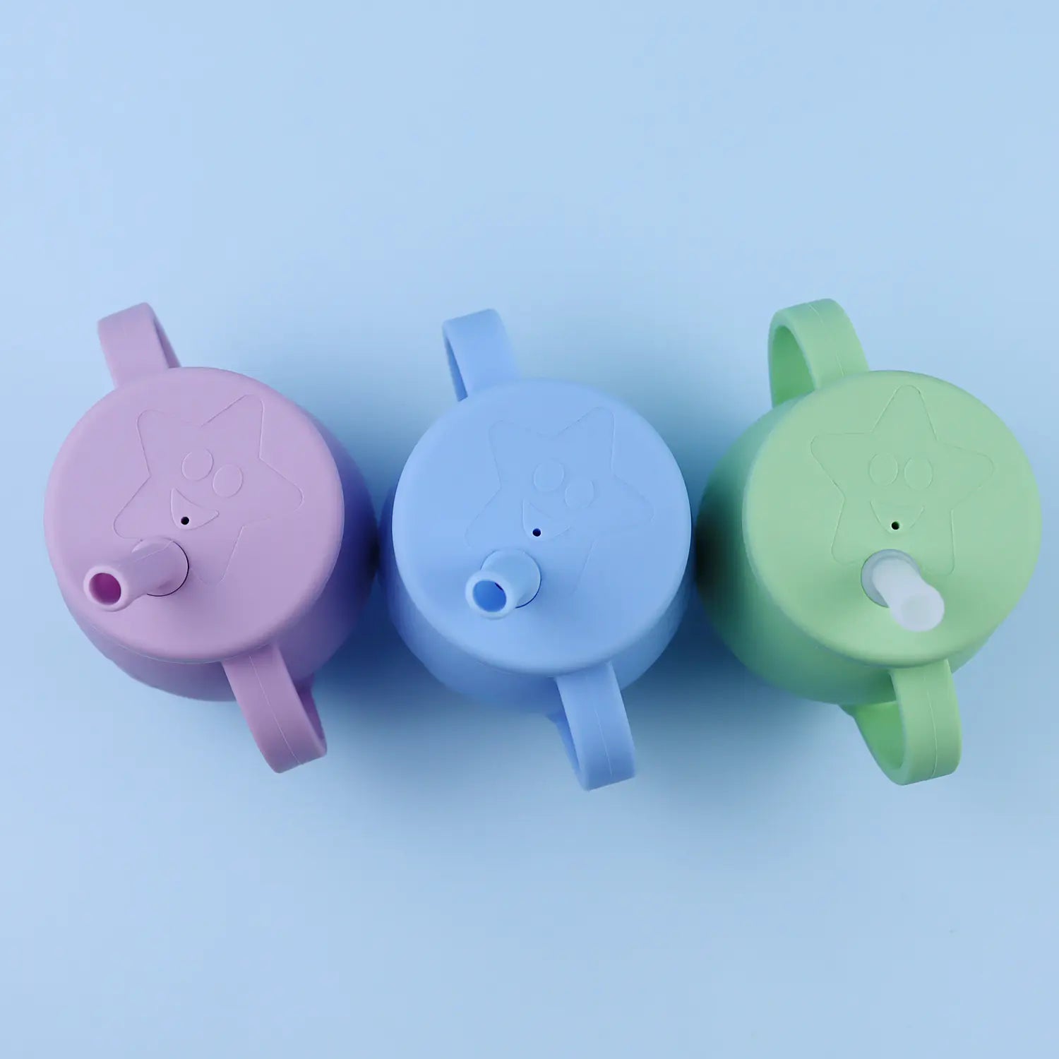 Vaso de silicona para bebés con pajita y tapa para aprender a beber