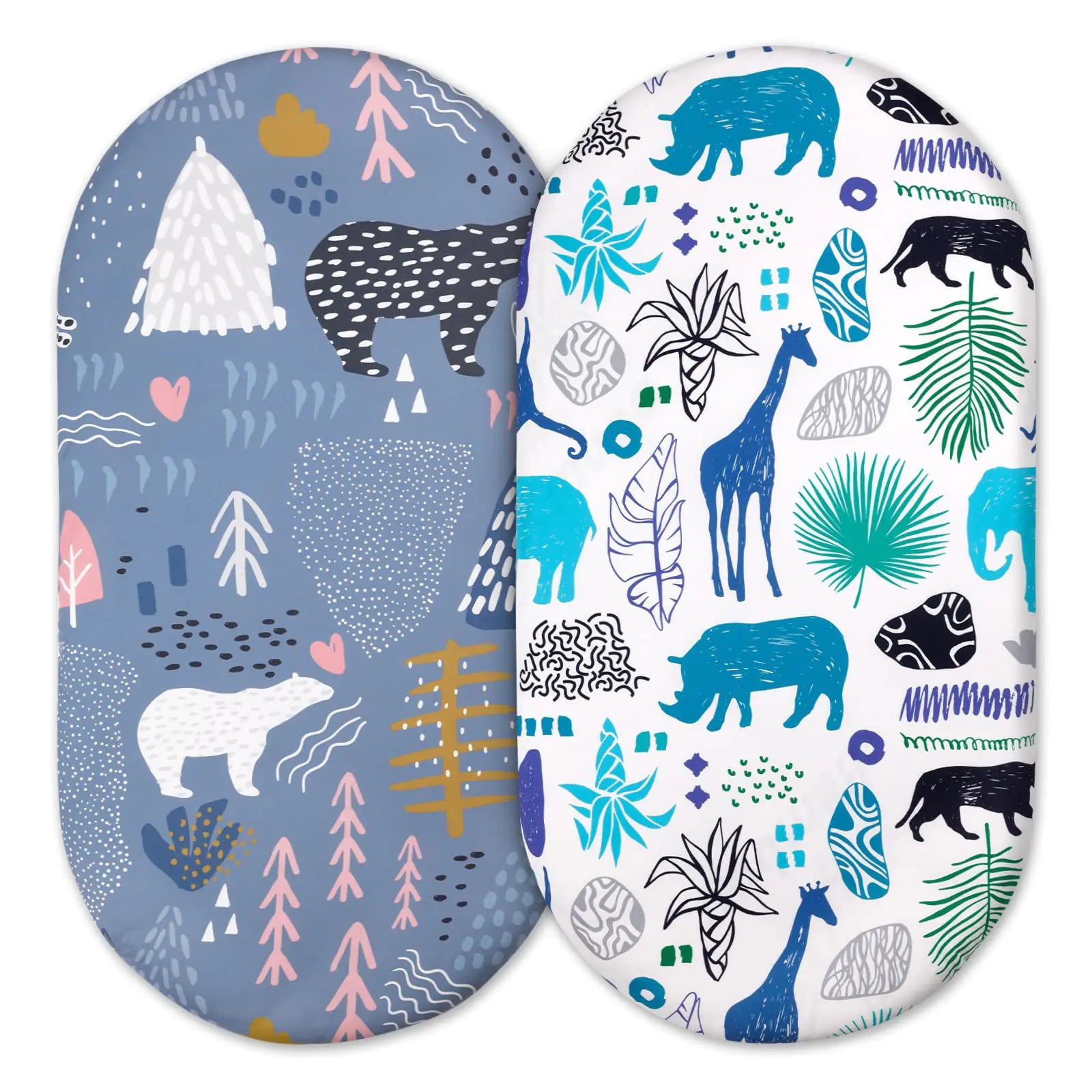 Sábana ajustable elástica estampada para cuna y cambiador de bebé