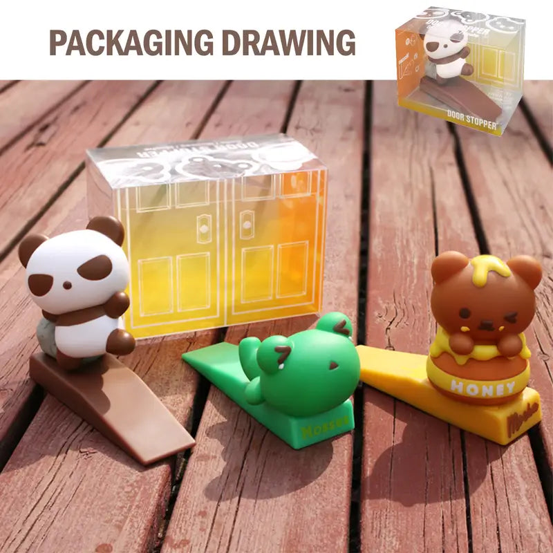 Tope de puerta antipellizcos con ventosa, diseño de dibujos animados.