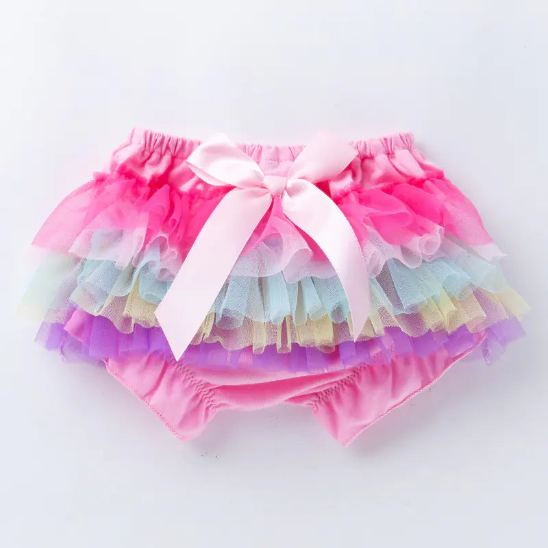 Shorts de malla con lazo para bebés niñas