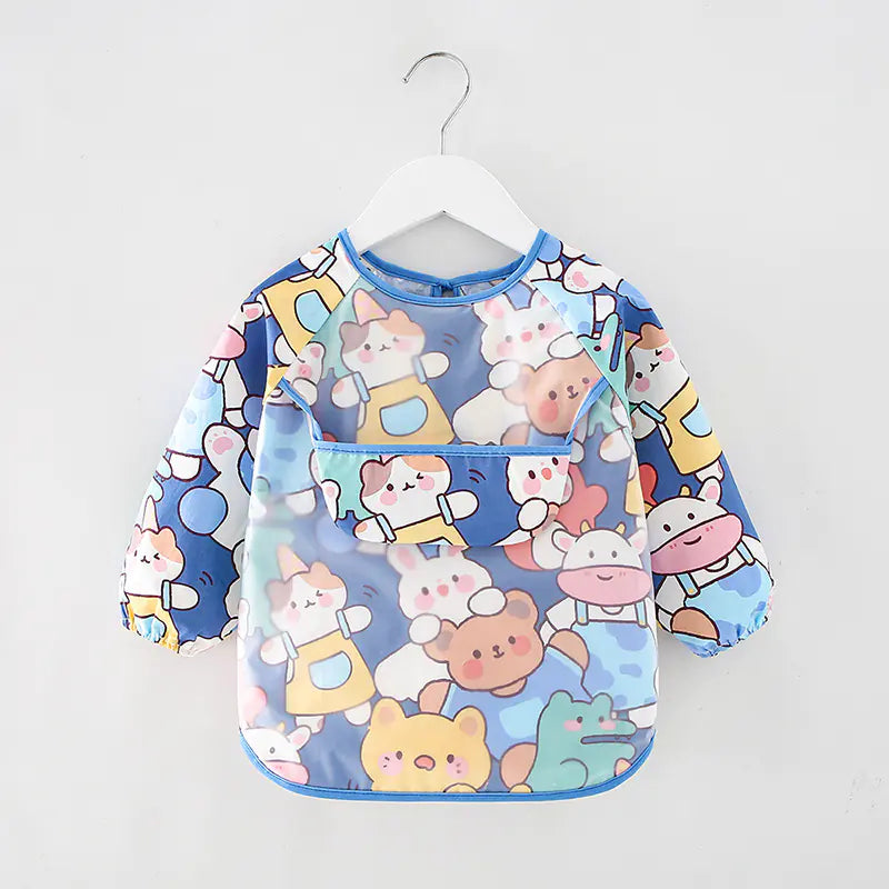 Delantal infantil impermeable de manga larga para comer
