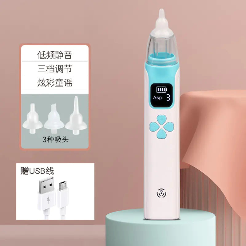 Aspirador nasal eléctrico para bebés con punta de silicona suave