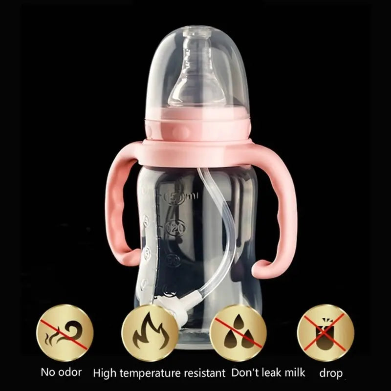 Biberones para recién nacidos con diseño, de plástico y asa integrada