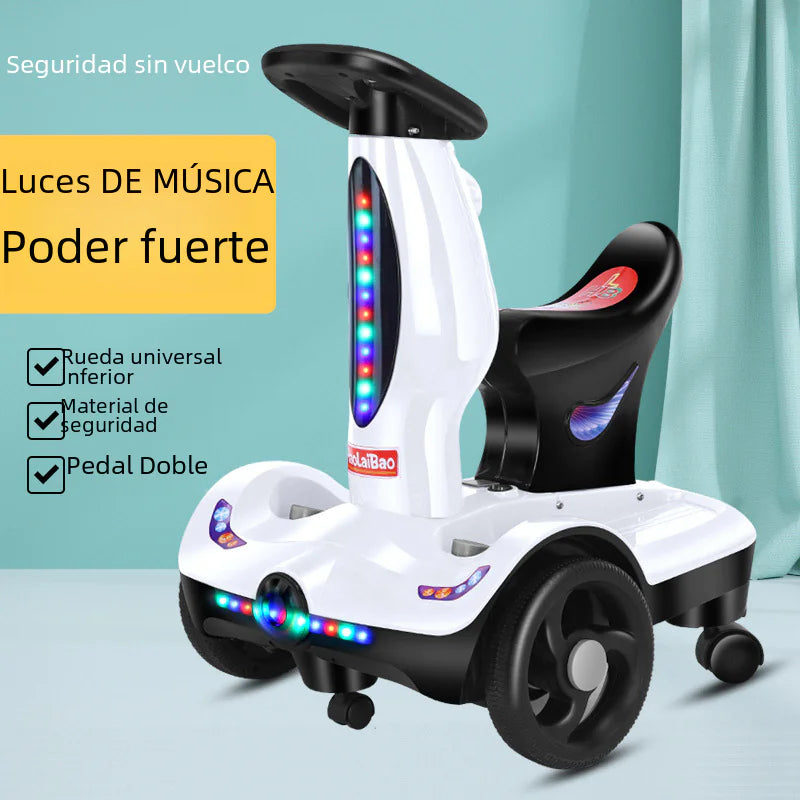 Coche eléctrico infantil de drift para interiores con música y luces