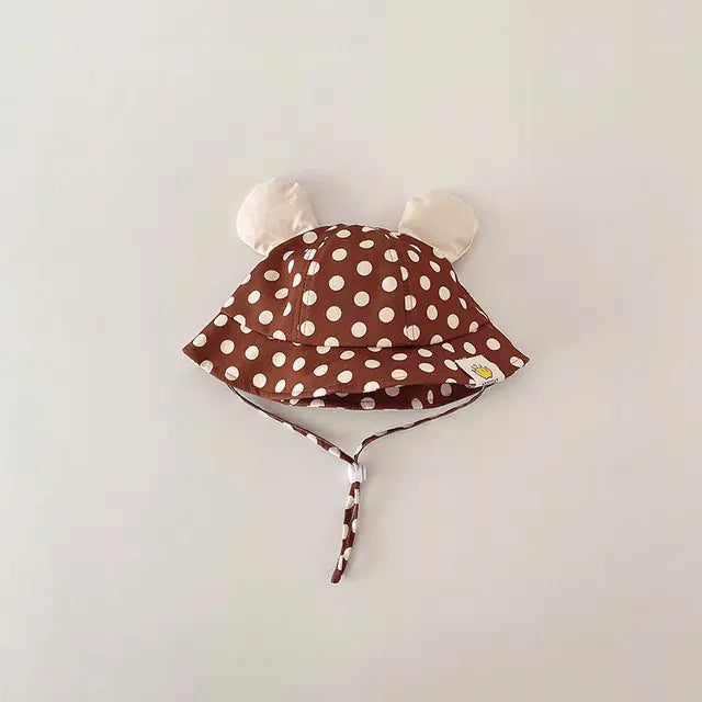 Gorro de bebé con estampado de lunares de dibujos animados, ideal para el verano