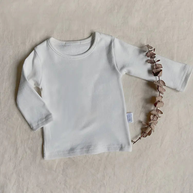 Camisetas de manga larga de algodón para bebés de 3 a 24 meses