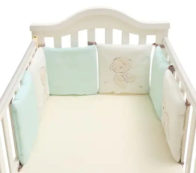 Juego de ropa de cama para bebe con protector de algodon